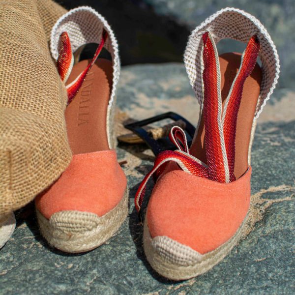 Espadrilles Talons Compensés Ederra Orange – Image 2