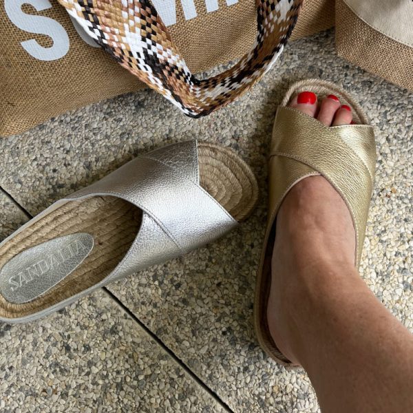 Espadrille Mule en Jute naturel Sandaliak Doré – Image 2