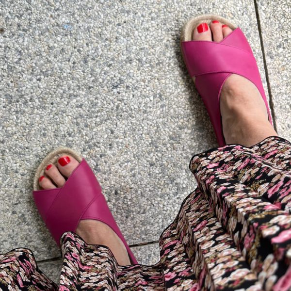 Espadrille Mule en Jute Naturel Sandaliak Fuschia – Image 3